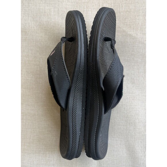 High Tide Black Sandal Flip Flop Comfort Tropical Beach Floral Size 9 - Picture 7 of 9